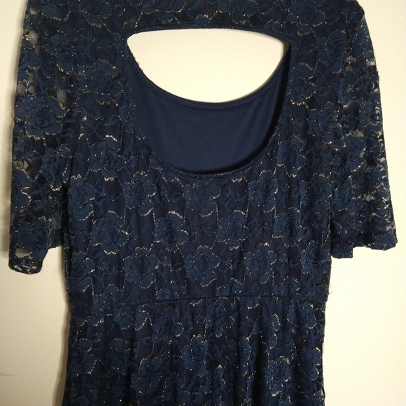 By By Medium Blue Lace Dress - Picture 5 of 5
